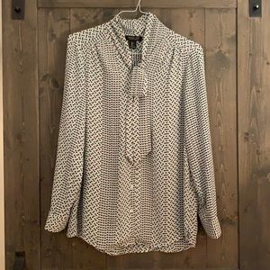 Rachel Zoe • Geometric Print Tie Neck Blouse